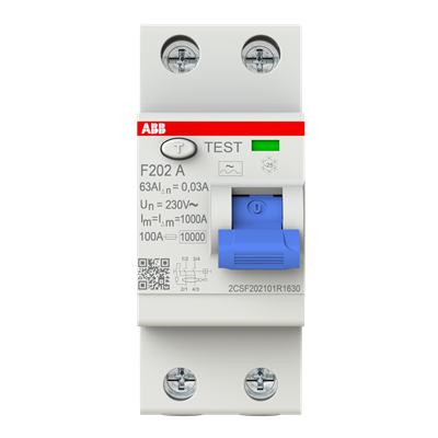 INTERRUPTOR DIFERENCIAL 2X63A 30MA F202 A-63/0.03 2CSF202101R1630 ABB - Imagen 3