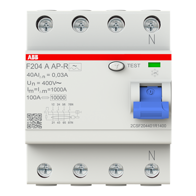 INTERRUPTOR DIFERENCIAL 4X40A 30MA F204A-40/0.03 AP-R SUPERINMUNIZADO 2CSF204401R1400 ABB - Imagen 3