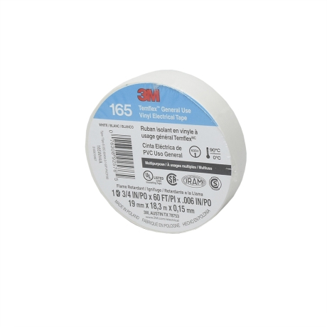 Cinta aislante vinílica Temflex 165 3-4¨ x18mts blanco UU009472661