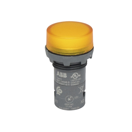 PILOTO AMARILLO LED INTEGRADO 230VAC 22mm IP66 CL2-523Y 1SFA619403R5233 ABB