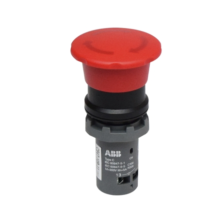 PULSADOR DE EMERGENCIA CE4T-10R-11 40MM 1NC+NA LIBERADO POR GIRO 1SFA619550R1071 ABB