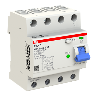 INTERRUPTOR DIFERENCIAL 4X40A 30MA F204 B-40/0,03 TIPO B 2CSF204568R1400 ABB - Imagen 2