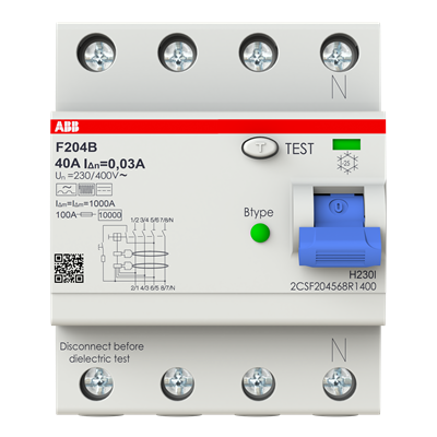 INTERRUPTOR DIFERENCIAL 4X40A 30MA F204 B-40/0,03 TIPO B 2CSF204568R1400 ABB - Imagen 3